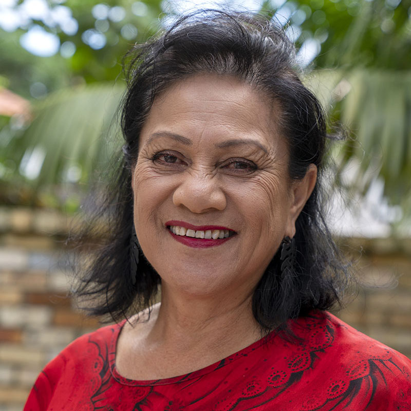 Board member and Crisis and Justice Service Manager Sylvia Yandall biography page. A woman of pasifika decent with shoulder length black hair.